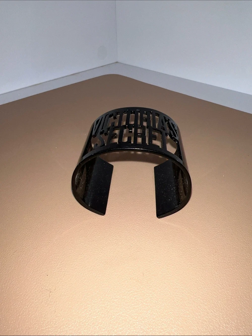 Victoria's Secret Black Logo Cutout Cuff Bracelet - Open Bangle